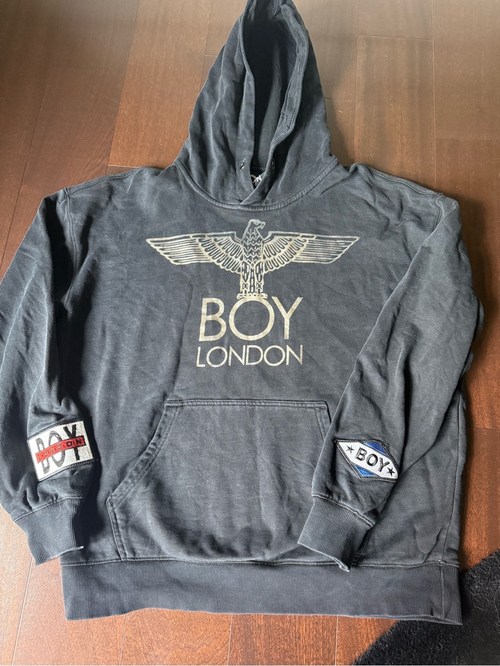 BOY London Men's Black Logo Crewneck Hoodie